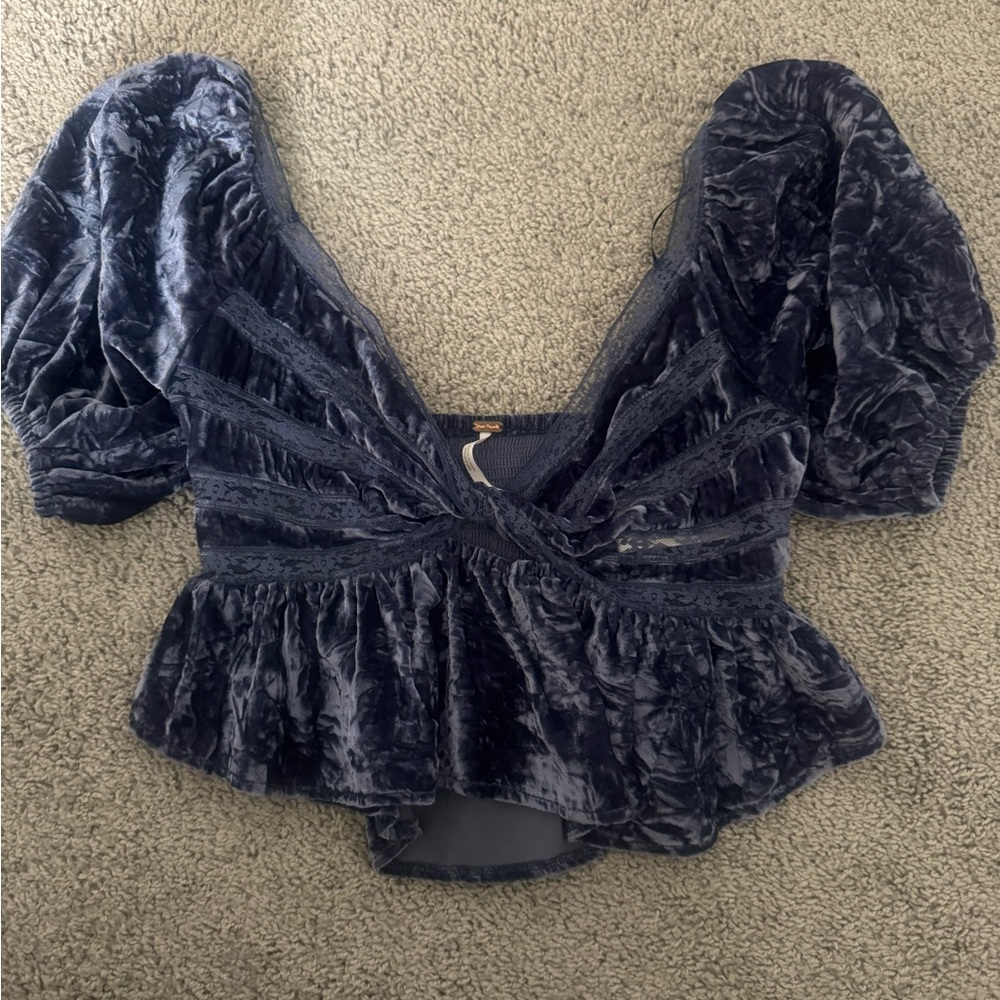 Free People Velvet Women's Top in Deep Blue